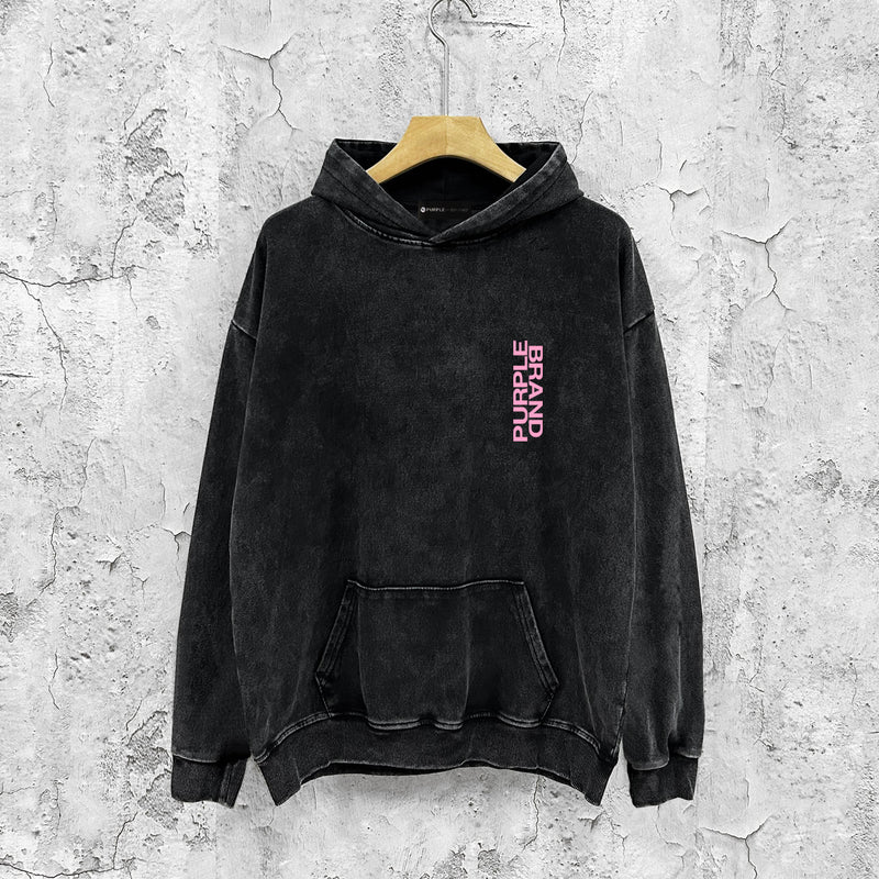 Purple Brand Distressed Hoodie Fashion Old Loose Hooded Sweater