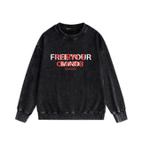 Purple Brand Distressed Sweatshirt Retro Vintage Crew Neck Sweater