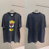 Men Vintage T-Shirts French Fries Mickey Tee