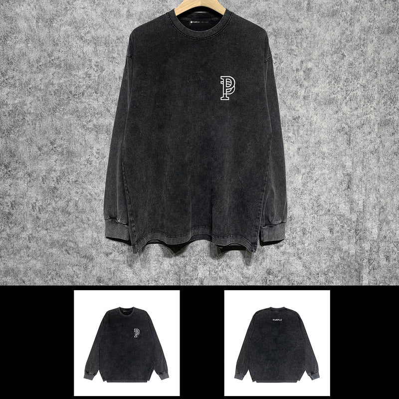 Purple Brand Distressed Long Sleeve Shirt Fashion Distressed Loose Long-sleeved Top