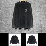 Purple Brand Distressed Long Sleeve Shirt Fashion Distressed Loose Long-sleeved Top