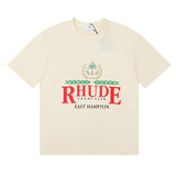 Rhude T Shirt Sailing Letter Coconut Logo Short Sleeve T-Shirt
