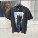 Men T-shirts Saint Michael Batman Printed Vintage Washed Old Short Sleeve T-Shirt