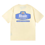 Rhude T Shirt Micro Logo Letter Badge Printed Short Sleeve T-Shirt