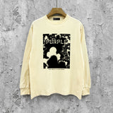 Purple Brand Long Sleeve T-Shirt Fashion Loose Long Sleeve Top