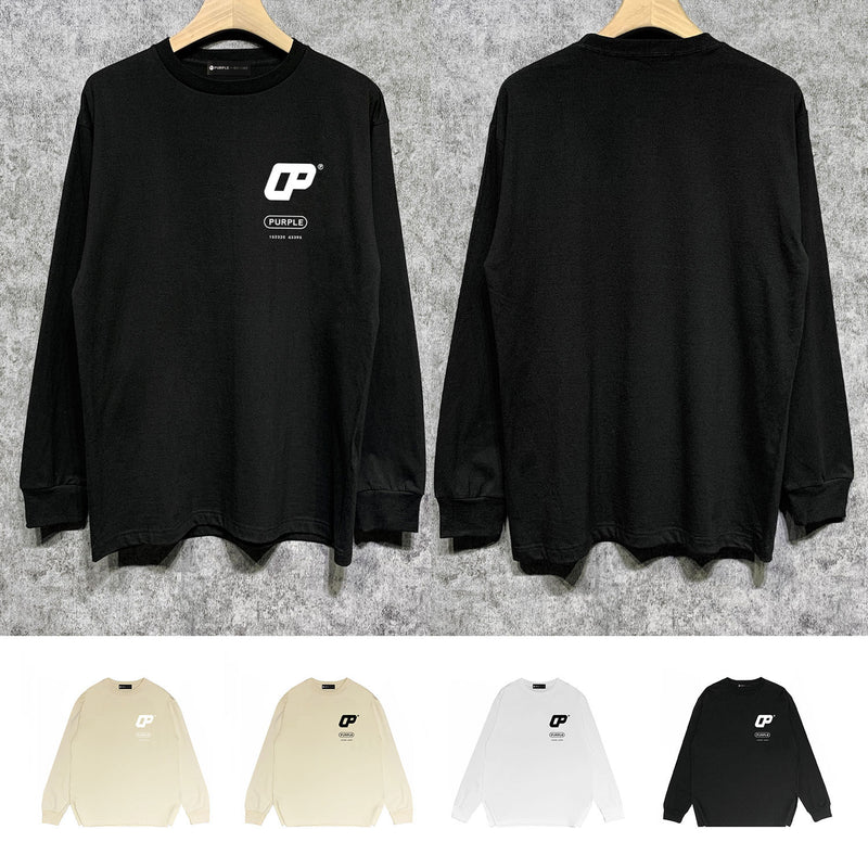 Purple Brand Long Sleeve T-Shirt Fashion Loose Long Sleeve Top