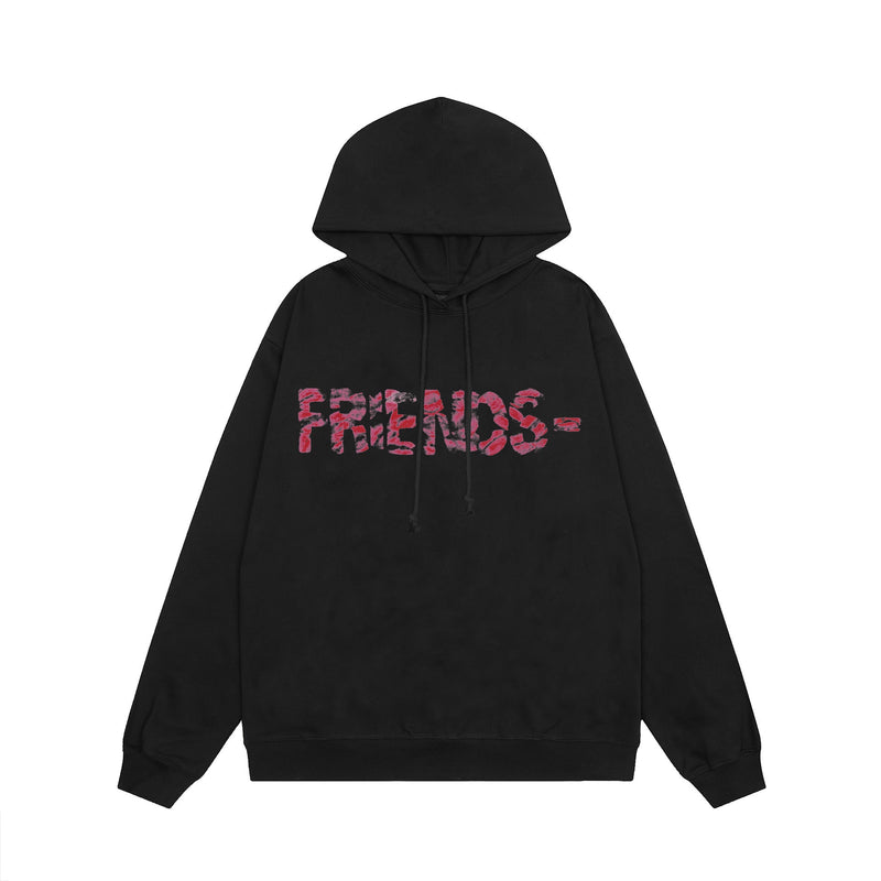 Vlone Hoodie autumn and winter red lips big V letter pullover