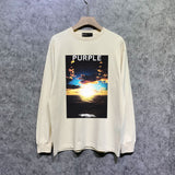 Purple Brand Long Sleeve T-Shirt Fashion Loose Long Sleeve Top