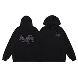 Amiri Hoodie AMI Purple Letter Print Hooded Sweater Couple Men and Women