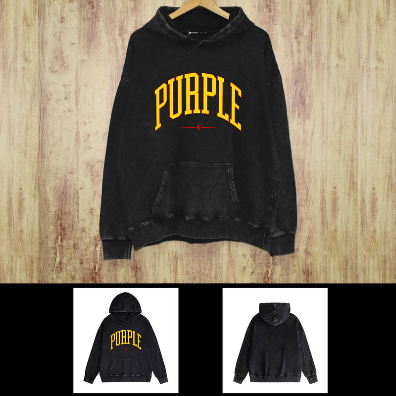 Purple Brand Distressed Hoodie Fashion Old Loose Hooded Sweater