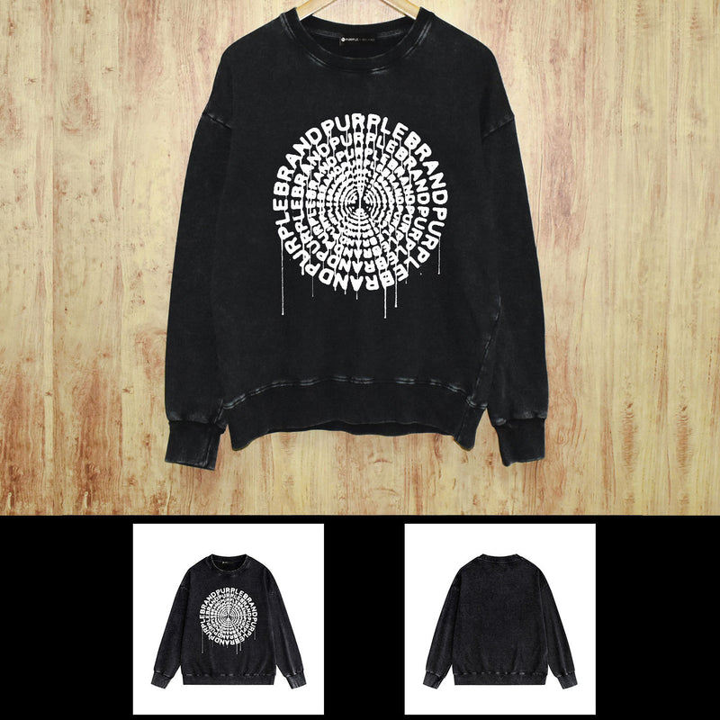 Purple Brand Distressed Sweatshirt Retro Vintage Crew Neck Sweater