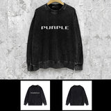 Purple Brand Distressed Sweatshirt Retro Vintage Crew Neck Sweater