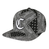 Trendy flat brimmed hat cashew pattern sun shade