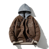 Mens Vintage Jackets Autumn and Winter PU Leather Baseball Uniform