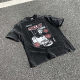 Mens Vintage T-Shirts SAINT MICHAEL CHO Redemption Day, Vintage Washed Short Sleeve T-Shirt