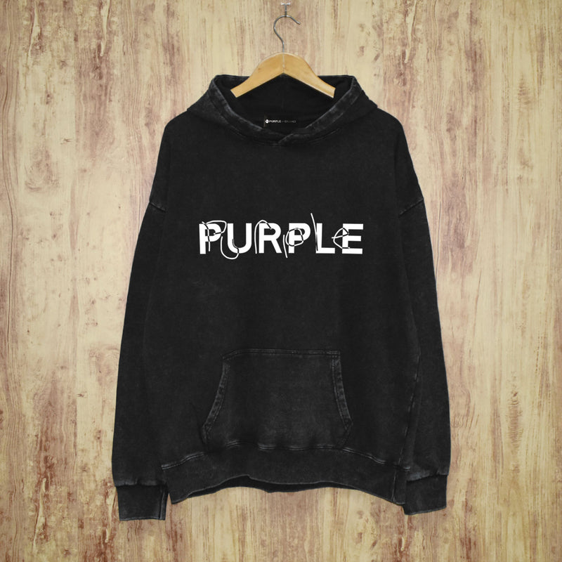 Purple Brand Distressed Hoodie Fashion Old Loose Hooded Sweater