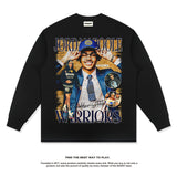 Nba Long Sleeve Shirt Poole Basketball Washed Distressed Long Sleeve T-shirt Cotton Loose