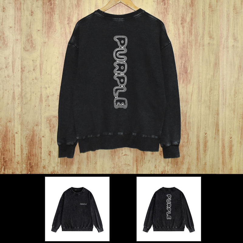 Purple Brand Distressed Sweatshirt Retro Vintage Crew Neck Sweater