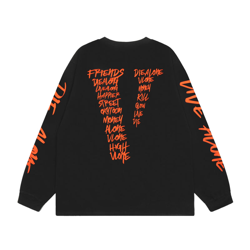 Vlone Sweatshirts Autumn/Winter Letter Pattern Crew Neck