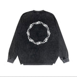Purple Brand Distressed Long Sleeve Shirt Fashion Distressed Loose Long-sleeved Top