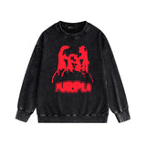 Purple Brand Distressed Sweatshirt Retro Vintage Crew Neck Sweater
