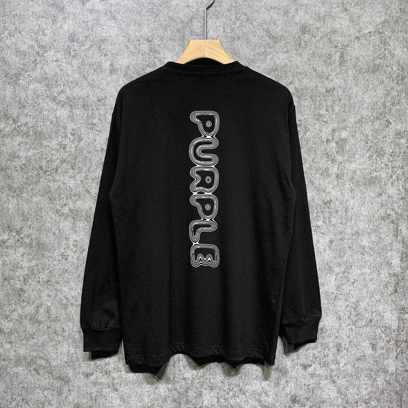 Purple Brand Long Sleeve T-Shirt Fashion Loose Long Sleeve Top