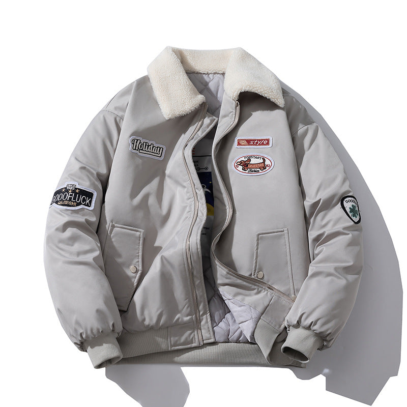 Mens Vintage Jackets Harajuku ins Loose Padded Jacket Padded Jacket