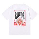 Rhude T Shirt Micro Label Letter Card Print Short Sleeve T-Shirt