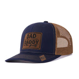Trendy flat brimmed hat leather label letter spring summer mesh hat sunshade