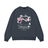 Purple Brand Sweatshirt Loose Crew Neck Boxing Pattern Sweater