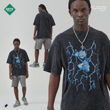 Jesus Is King T Shirt Anime Full Time Hunter Vintage Print Short Sleeve T-shirt Loose Distressed High Street