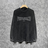 Purple Brand Distressed Long Sleeve Shirt Fashion Distressed Loose Long-sleeved Top