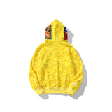 Bathing Ape Hoodie Shark WGM Letter Print Camo Yellow Hooded Cardigan Sweater Jacket