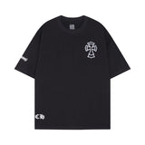 CHH Chrome Heart T Shirts Cross Print Short Sleeve T-Shirt Loose