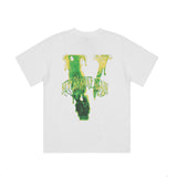 Vlone T Shirts Summer Youth Cotton Loose Letters Street Half Sleeve Couples Dress