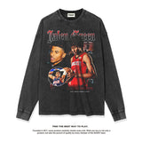 Nba Long Sleeve Shirt Autumn and Winter Jalen Green American Long Sleeve T-shirt Men and Women Pure Cotton Washed
