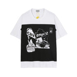 C.e t shirts creative character pattern round neck pullover short sleeve men and women