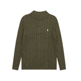 Ralph Lauren Knitted sweaters RL pony embroidered sweater half-height zip-up knitted sweater