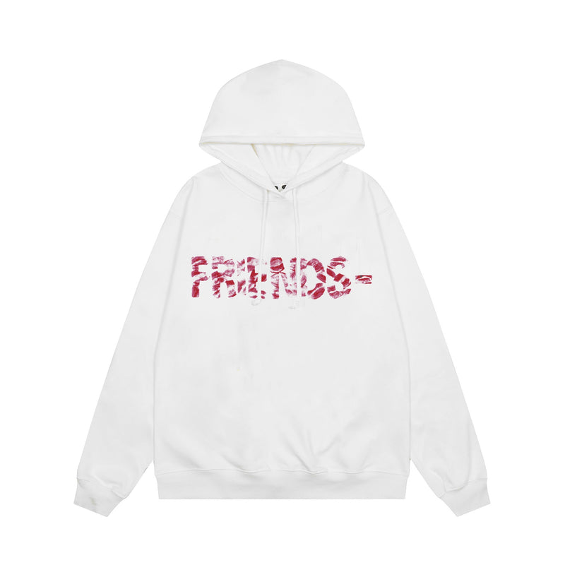 Vlone Hoodie autumn and winter red lips big V letter pullover
