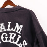 Palm Angle Sweatshirt Art Oil Painting Print Long Sleeve Crew Neck Sweater