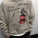 Men Vintage T-Shirts vintage autumn and winter cotton loose casual couple hooded