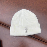 Chh Chrome Heart Beanie Knitted Hat Women's Thick Wool Hat Cross Cold Hat