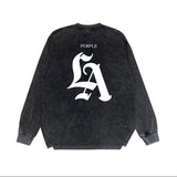 Purple Brand Distressed Long Sleeve Shirt Fashion Distressed Loose Long-sleeved Top