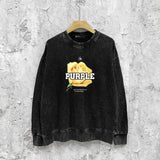 Purple Brand Distressed Sweatshirt Retro Vintage Crew Neck Sweater