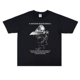 Rock Star T Shirt Satanic Warmaster Rock Band Washed Old Men and Women