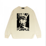 Purple Brand Long Sleeve T-Shirt Fashion Loose Long Sleeve Top