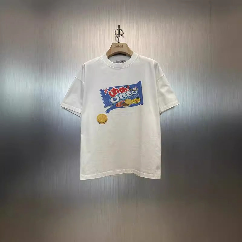 Men Vintage T-Shirts Vintage Old Short Sleeve Cartoon Print T-Shirt Vintage Casual