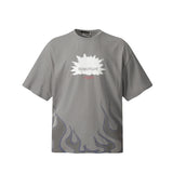 Men Vintage T-Shirts vintage Flame Vintage Short Sleeve Loose Casual Casual