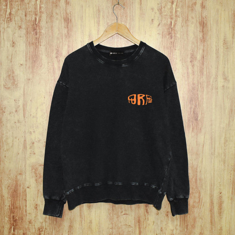 Purple Brand Distressed Sweatshirt Retro Vintage Crew Neck Sweater