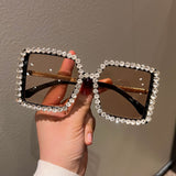 Trendy punk glasses with diamonds